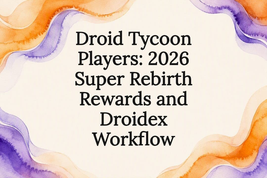 Droid Tycoon Players: 2026 Super Rebirth Rewards and Droidex Workflow