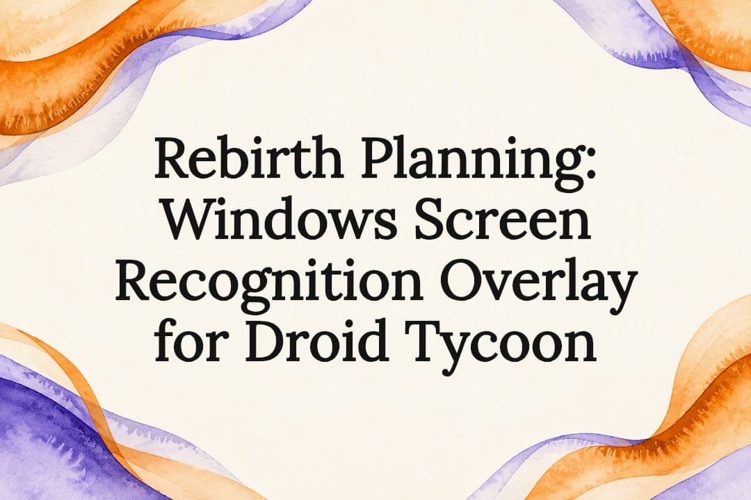 Rebirth Planning: Windows Screen Recognition Overlay for Droid Tycoon