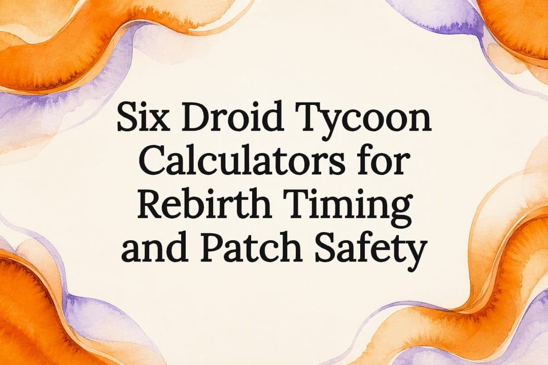 Six Droid Tycoon Calculators for Rebirth Timing and Patch Safety