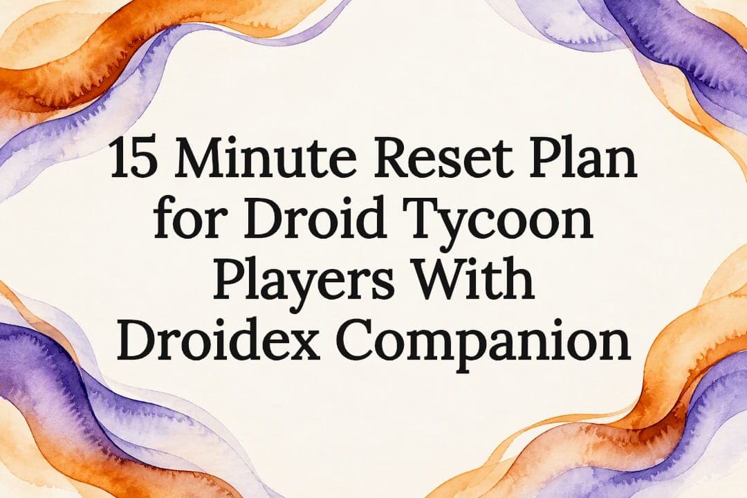 15 Minute Reset Plan for Droid Tycoon Players With Droidex Companion
