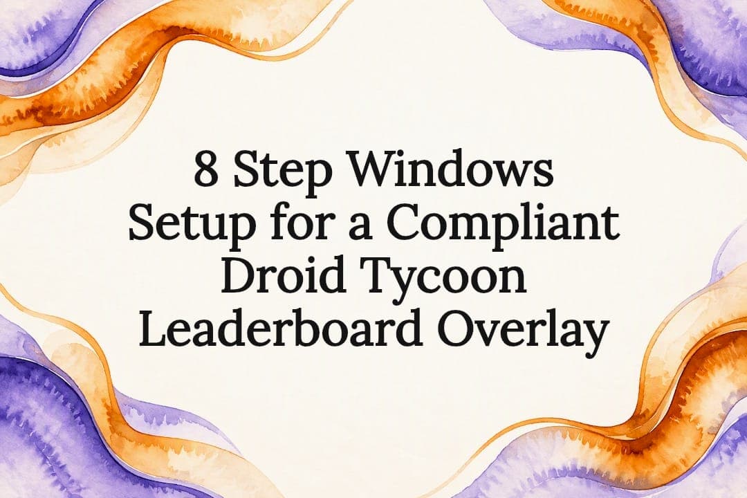 8 Step Windows Setup for a Compliant Droid Tycoon Leaderboard Overlay